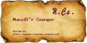Munzár Csenger névjegykártya